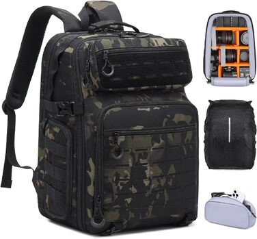 Водонепроникний рюкзак для камери FRETHIND: DSLR, SLR, дрон, об'єктив, ноутбук + дощовик (Camo)