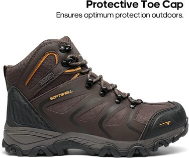 Чоловічі туристичні черевики NORTIV 8: водонепроникні трекінгові черевики для хайкінгу та альпінізму, колір: коричневий/чорний, розмір EU 42