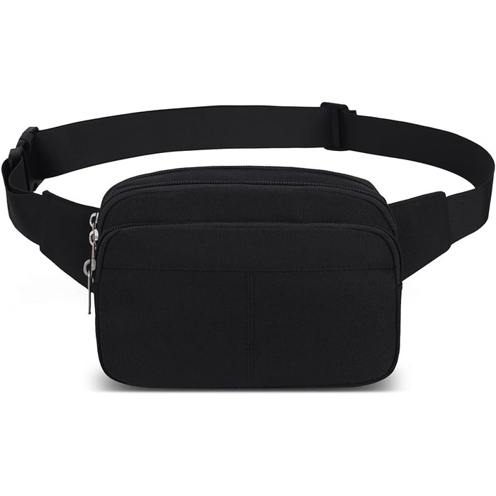 Чоловіча/Жіноча поясна сумка-шоппер (бананка) для спорту, подорожей та активного відпочинку (чорна)