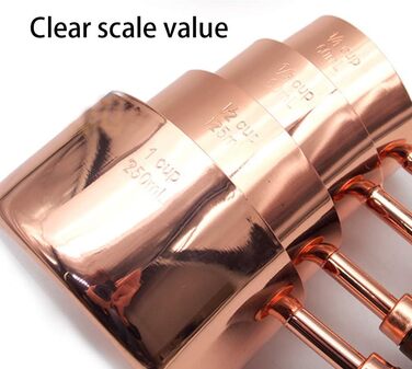 Alnicov Measuring Cups & Measuring Spoons 8-Piece Set, rose gold measuring spoons with walnut handle for the kitchen for measuring various ingredient quantities. For kitchen, cooking, and baking.