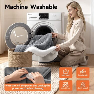 Електрична ковдра з підігрівом, 9 зон нагріву, таймер 1-9 годин з функцією пам'яті, швидкий нагрів, рівномірний розподіл тепла, двостороння фланель та штучне хутро, 160x120 см (для 1 особи/дивану) / 200x180 см (для 2 осіб/двоспального ліжка)