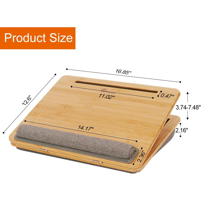 Зручний портативний столик для ноутбука з подушкою, до 15.6 дюймів, для студентів та роботи з планшетами/книгами