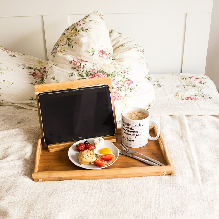 Relaxdays Bamboo Bed Table