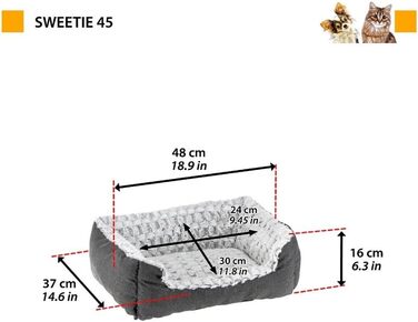 Клітка для собак та котів Ferplast Sweetie 70, 74 x 61 x 19 см, білий/сірий, розмір L 48 x 37 x 16 см