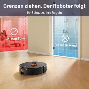 Робот-пилосос VONKO S6 Pro з функцією миття та док-станцією, 6000Pa, LiDAR 2.0, 180 хв, для тварин та килимів