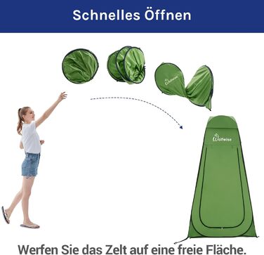 Portable Camping Shower Tent with UV Protection - Toilet Tent, Privacy Tent, Outdoor Toilet Shelter (Green, XL)