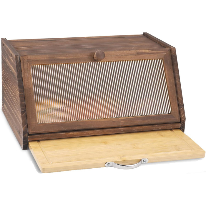 Дерев'яний хлібний ящик з кришкою та дощечкою для нарізання, Brotaufbewahrung