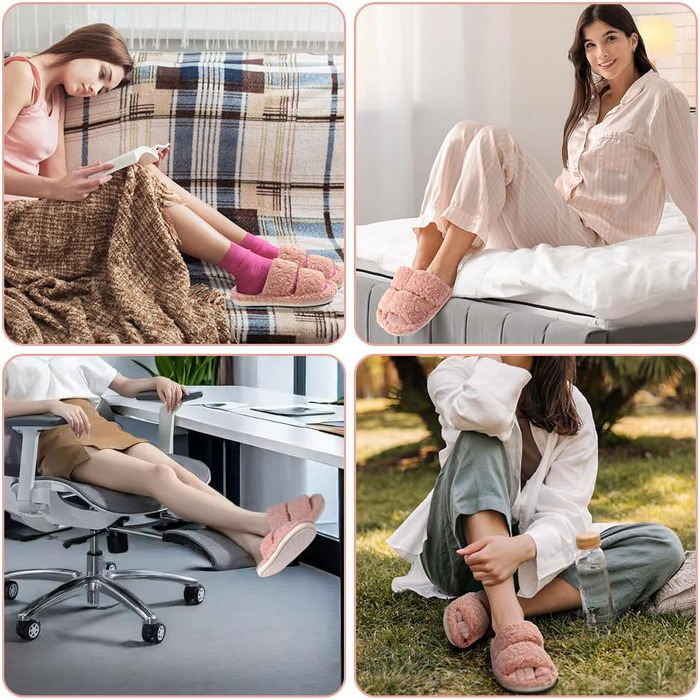 Тапочки жіночі OFFCUP Fuzzy з м'якою піною Memory, у формі акули, антиковзкі, теплі та зручні, рожеві, 38/39