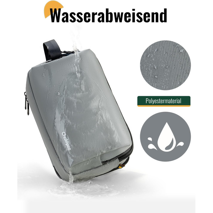 Чоловічий дорожній туалетний набір Kulturbeutel, водонепроникна косметичка з двома блискавками (сірий)