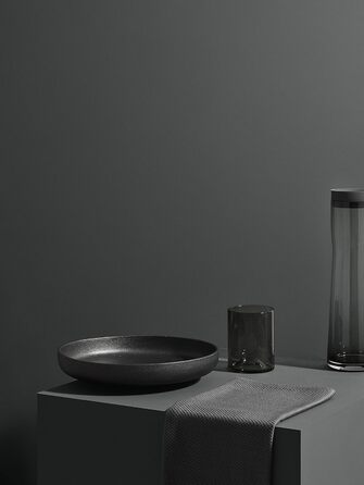 blomus -SPLASH- Water carafe made of smoked glass, smoky/dark grey, 1-liter capacity, silicone/stainless steel lid, easy handling (W / D / H: 29.5 x 9 x 9 cm, 63807)