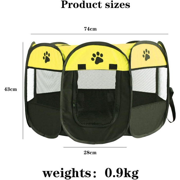 Клітка-загін для собак та цуценят, складана, 73x73x43 см, зелений