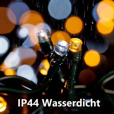 LED гірлянда WISD 13м, 200 LED, рожево-біла: регульоване святкове освітлення на темно-зеленому кабелі з 12 режимами, таймером та EU штекером. Декор для ялинки, балкона, кімнати, саду.