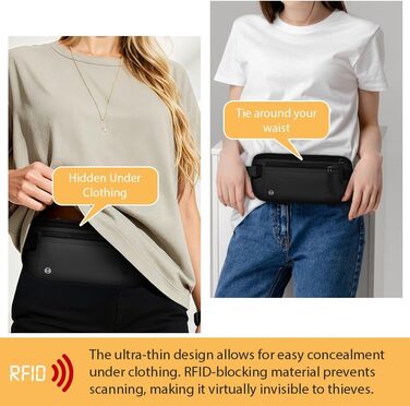 Чоловіча/Жіноча поясна сумка DiULi, чорна, з двома блискавками та регульованими ремінцями для спорту, подорожей та активного відпочинку