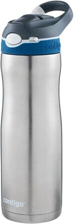 Contigo Ashland Chill Autospout Stainless Steel Water Bottle with Straw, Leak-Proof, Insulated Bottle for Sports, Biking, Hiking, 590 ml, Monaco
