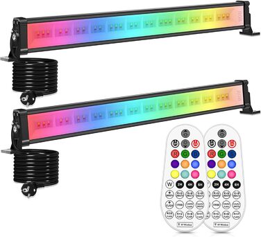 Світлодіодний RGB прожектор 42W з пультом, диммований, IP66, для вулиці та дому, з пам'яттю, для саду, вечірок, декору, Wallwasher