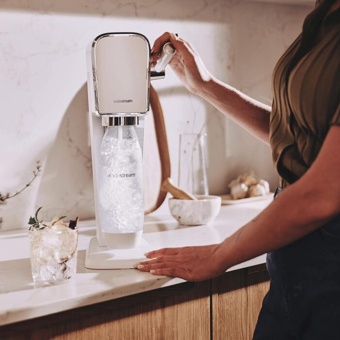 SodaStream газова вода ART з балоном CO2 та 1л пластикової пляшки, придатна для миття в посудомийній машині, білий, 44 см