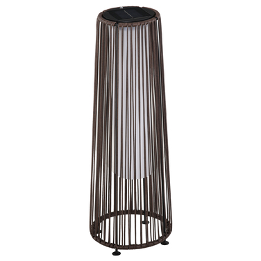 Outsunny Solar Lamp, Garden Lamp, Rattan Solar Light, Automatic LED, Brown, 21.5 x 21.5 x 61 cm | Aosom