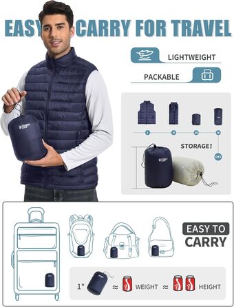 Чоловіча легка степкова жилетка Pioneer Camp – водонепроникна, компактна, з підкладкою – для активного відпочинку, повсякденного носіння, роботи, спорту та подорожей. Navy, L