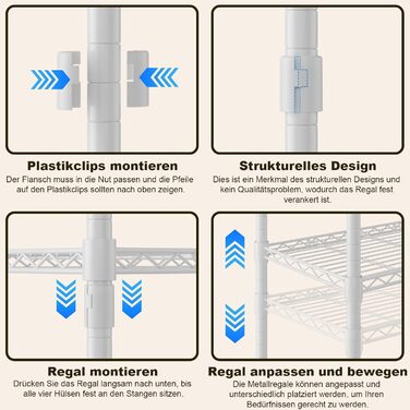 Double Clothes Rack/Garment Rod with Adjustable Shelves, Heavy-Duty Clothes Rack with 2 Hooks, Rolling Clothes Rack, 90 * 42 * 205cm, White (White, 60*42*205cm)