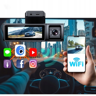 Автомобільний відеореєстратор Ondra XR170 4K UHD: 3 камери, GPS, Wi-Fi