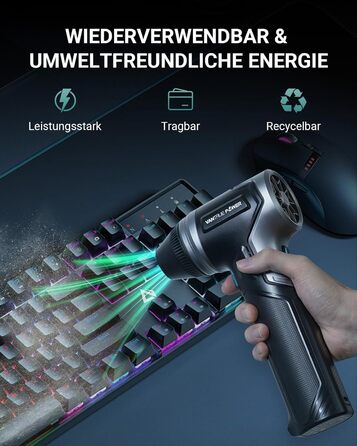 VANTRUE POWER Електричний повітряний пилосос-800G, бездротовий, акумуляторний, для чищення клавіатури, автомобіля, дому