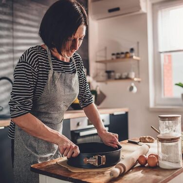 Форма для випічки SUJIBHI 20 см, вуглецева сталь з антипригарним покриттям, знімний дно, для чізкейків, брауні, тортів та випічки (1 шт.)