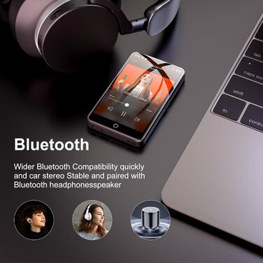 MP3 плеєр 96GB з Bluetooth, Wi-Fi, Android 13.0, Spotify, FM-радіо (чорний)
