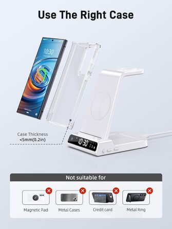 Бездротовий зарядний пристрій для Samsung Galaxy S25 Ultra, Watch Ultra/8/7/6, S24 Z Fold 6/Z Flip 6, Buds - зарядка