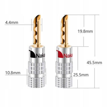 Акустичний кабель NAKAMICHI 2x4мм², з роз'ємами-бананами BFA, 5м