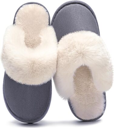Тапочки домашні жіночі/чоловічі зимові з піною пам'яті, теплі, м'які, зручні, антиковзні, для дому та вулиці (38.5/40 EU, сірий)