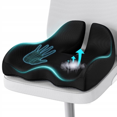 Ортопедична подушка для сидіння з ефектом пам'яті (Memory Foam), профільна, велика