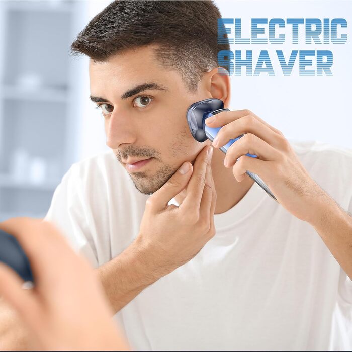 Електричний гострозуб чоловічий 3D гострозуб з магнітними лезами, IPX7, для сухого та вологого гоління, з блокуванням для подорожей (блакитний)