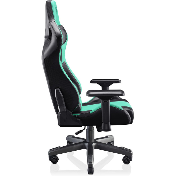 Крісло ігрове VALK Gaia з підлокітниками 4D, регульоване на 160º, газовий амортизатор класу 4, штучна шкіра, Aqua Menthe
