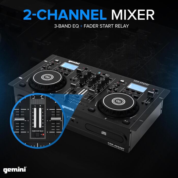 DJ-плеєр Gemini CDM4000BT з Bluetooth та USB: подвійний CD-плеєр для диджеїв