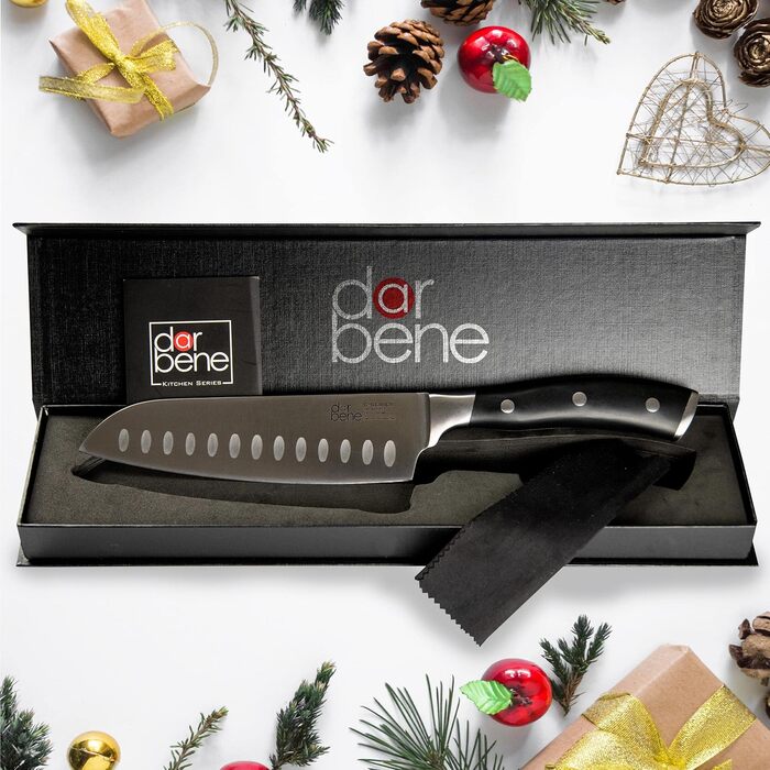 Набір кухонних ножів DarBene Santoku P-Series (C-2) - 18 см, професійний, з нержавіючої сталі, ергономічна ручка, для дому та ресторанів