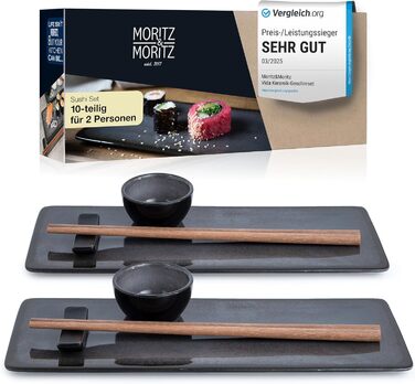 Набір посуду для суші Moritz & Moritz VIDA (10 предметів) на 2 особи - антрацит