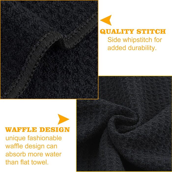 Рушник мікрофібра Sunland: спортивний, для подорожей, 40x80 см, чорний, швидковисихаючий