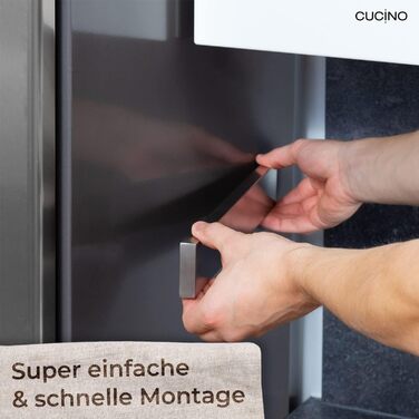 CUCINO Magnetic Knife Strip with Extra Strong Magnet - Specifically for the Refrigerator, Double-Sided Stainless Steel Strip - 40cm