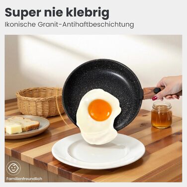 Набір посуду Dishdelight з антипригарним гранітним покриттям та знімними ручками, індукційний, з кришками (чорний)