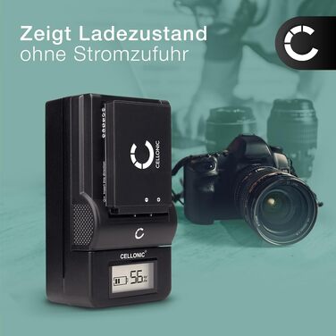 Комплект акумуляторів CELLONIC (2 шт.) 1600mAh та зарядний пристрій для Nikon D700, D90, D300, D200, D80, EN-EL3