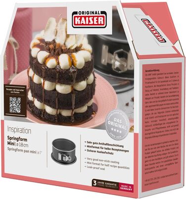 Форма для випічки Kaiser Inspiration Mini Springform 18 см, антипригарне покриття, для міні-кексів, сумісна з аерофритюрницею