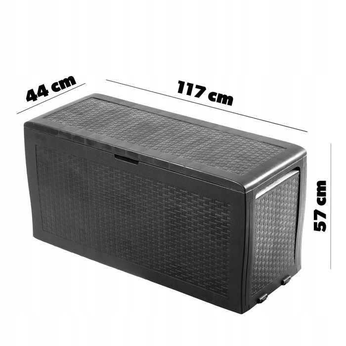 Садова скриня KETER Samoa Rattan Box 270 л, антрацит