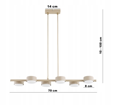 Підвісна лампа Elko-Lighting Mono Ecru, 6 точок світла, GX53