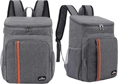 Терморюкзак 26L Kühl: ізольована сумка-холодильник для пікніка, походів, кемпінгу, риболовлі та роботи (сірий)