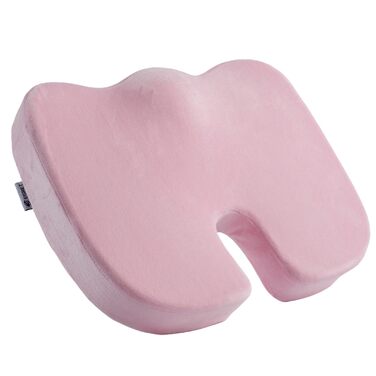 Подушка для спини та сидіння Egret з Memory Foam для офісного крісла та авто – рожева, з регульованими ременями, підтримка попереку, зняття болю та корекція постави