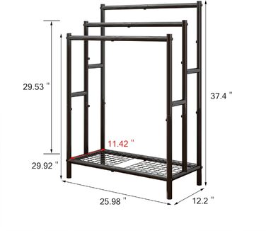 Підставка для рушників, чорна, самостійна, для ванної кімнати (середня)