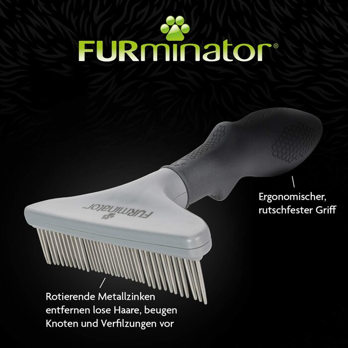 FURminator гребінець для довгошерстих собак та котів - щітка для запобігання ковтунів та сплутаного хутра, версія 2.0