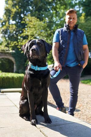 Нашийник для собак HUNTER SOFTIE, штучна шкіра, м'який, легкий у догляді, розмір L (50-55 см), колір: бірюзовий