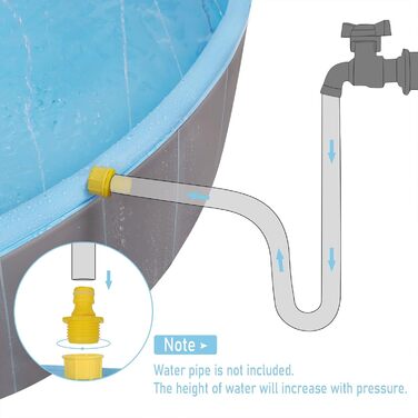 EUGAD Splash Pool for Medium-Sized Dogs, Foldable Dog Pool, Non-Slip Dog Bathtub, Water Pool with Sprinklers, Light Blue and Light Gray, 120x30cm 0018GYYC