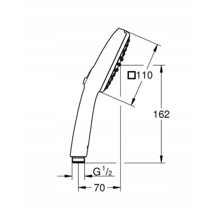 Душова система Grohe Tempesta Cube, срібляста